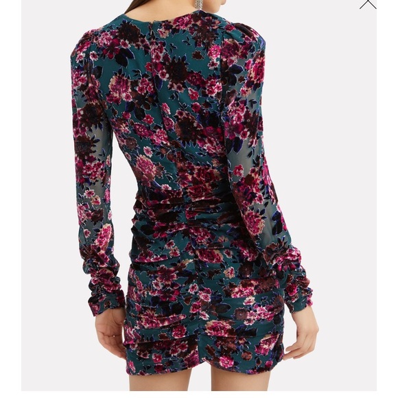 Ronny Kobo Floral Velvet Mini Dress - Picture 3 of 8
